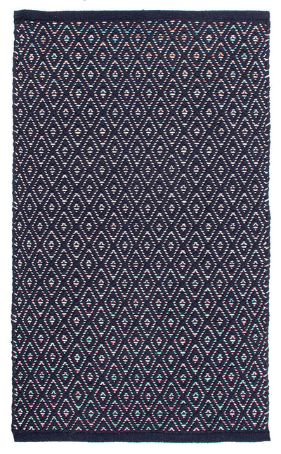 Tappeto multiuso RILIEVO Navy Blu in cotone - fatto a mano - CarpetLiving