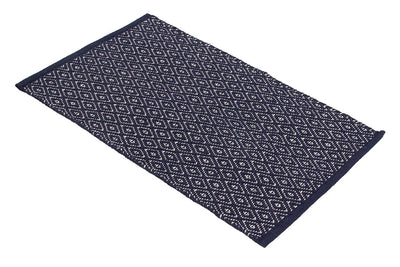 Tappeto multiuso RILIEVO Navy Blu in cotone - fatto a mano - CarpetLiving