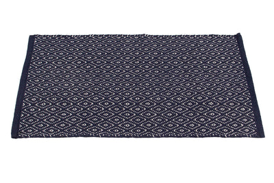 Tappeto multiuso RILIEVO Navy Blu in cotone - fatto a mano - CarpetLiving