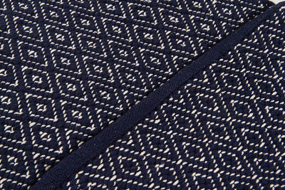 Tappeto multiuso RILIEVO Navy Blu in cotone - fatto a mano - CarpetLiving