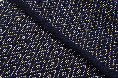 Tappeto multiuso RILIEVO Navy Blu in cotone - fatto a mano - CarpetLiving