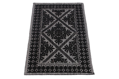Tappeto Nero in Cotone Lavabile in Lavatrice - Alghero - Made in Italy | Ideale per Cucina e Bagno - CarpetLiving