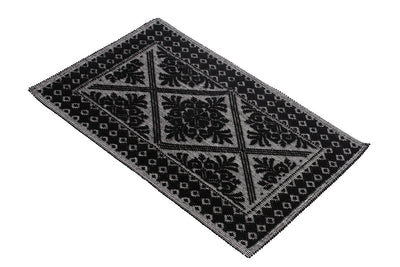 Tappeto Nero in Cotone Lavabile in Lavatrice - Alghero - Made in Italy | Ideale per Cucina e Bagno - CarpetLiving