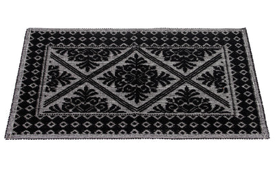 Tappeto Nero in Cotone Lavabile in Lavatrice - Alghero - Made in Italy | Ideale per Cucina e Bagno - CarpetLiving