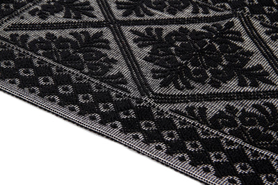 Tappeto Nero in Cotone Lavabile in Lavatrice - Alghero - Made in Italy | Ideale per Cucina e Bagno - CarpetLiving