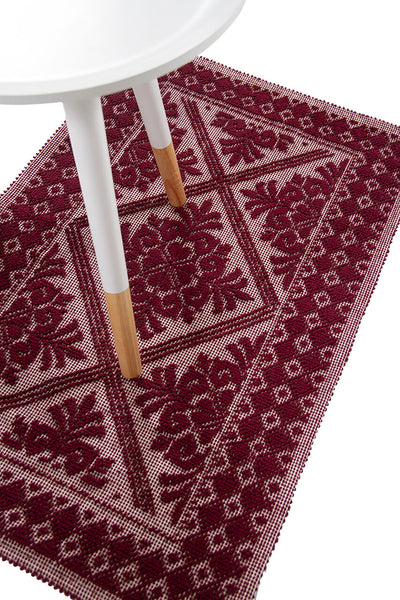 Tappeto Rosso in Cotone Lavabile in Lavatrice - Alghero - Made in Italy | Ideale per Cucina e Bagno - CarpetLiving