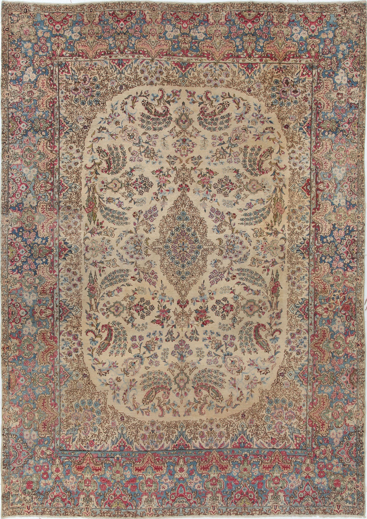 Tappeto Kerman Antico Persiano Autentico | Annodato a Mano 368x263cm