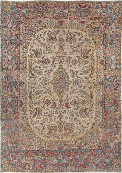 Tappeto Kerman Antico Persiano Autentico | Annodato a Mano 368x263cm - CarpetLiving