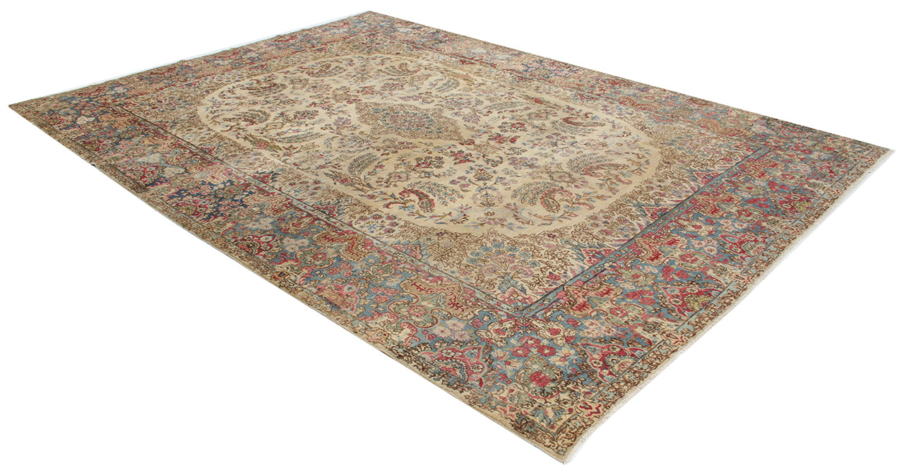 Tappeto Kerman Antico Persiano Autentico | Annodato a Mano 368x263cm