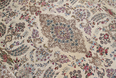 Tappeto Kerman Antico Persiano Autentico | Annodato a Mano 368x263cm - CarpetLiving