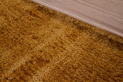 Tappeto Shaggy Madison Oro Giallo - Tinta Unita - Design Moderno | Morbido e Resistente - CarpetLiving