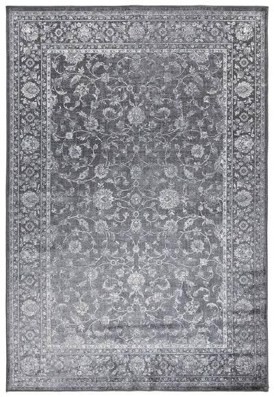 Tappeto Vintage A – Viscosa Effetto Vissuto – Grigio e Nero - CarpetLiving