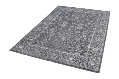 Tappeto Vintage A – Viscosa Effetto Vissuto – Grigio e Nero - CarpetLiving