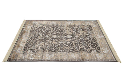 Tappeto Vintage D – Classico con Frange – Nero Beige - CarpetLiving