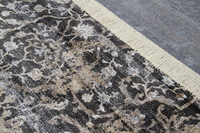 Tappeto Vintage D – Classico con Frange – Nero Beige - CarpetLiving