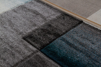 Tappeto moderno Timelapse Grey Lightblue geometrico
