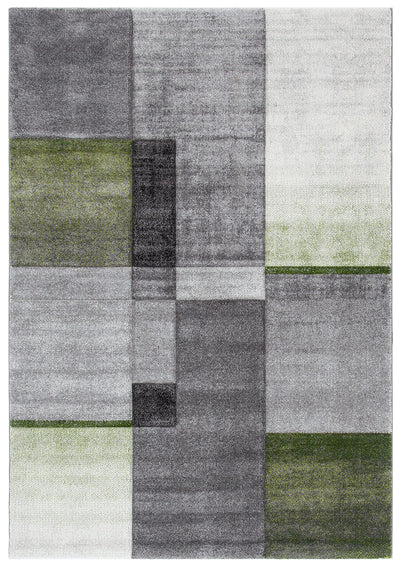 Tappeto moderno Timelapse Grey Green geometrico - CarpetLiving