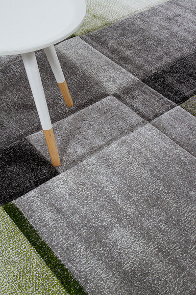 Tappeto moderno Timelapse Grey Green geometrico - CarpetLiving