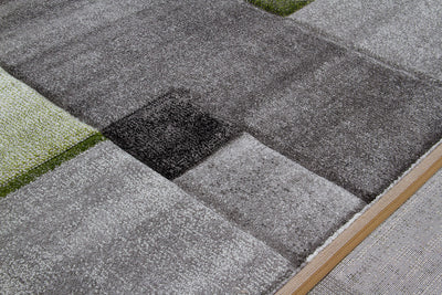 Tappeto moderno Timelapse Grey Green geometrico - CarpetLiving