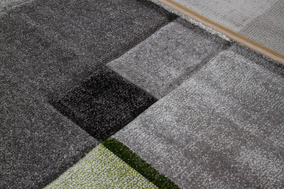 Tappeto moderno Timelapse Grey Green geometrico - CarpetLiving