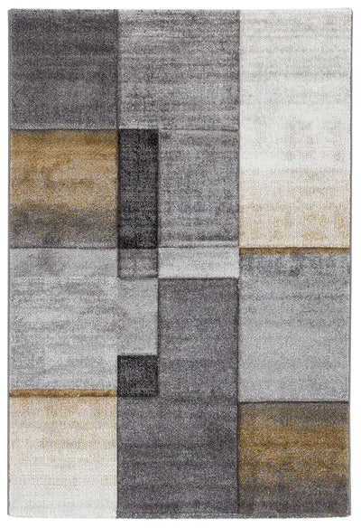 Tappeto moderno Timelapse Grey Yellow geometrico - CarpetLiving