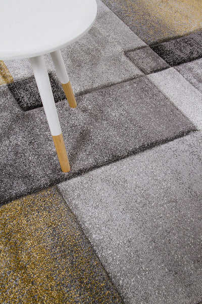 Tappeto moderno Timelapse Grey Yellow geometrico - CarpetLiving