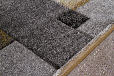 Tappeto moderno Timelapse Grey Yellow geometrico - CarpetLiving