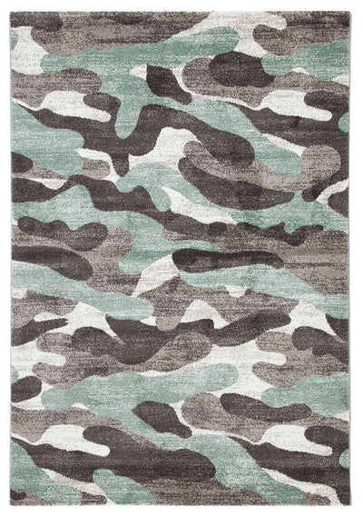 Tappeto Moderno Stile Camouflage - Grigio - Antiscivolo | Ideale per Camera da Letto e Cameretta - CarpetLiving