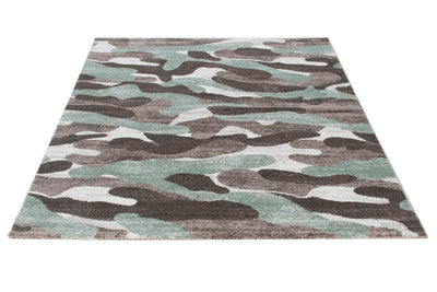 Tappeto Moderno Stile Camouflage - Grigio - Antiscivolo | Ideale per Camera da Letto e Cameretta - CarpetLiving