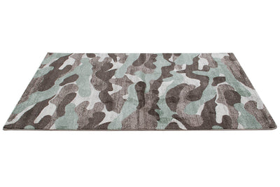 Tappeto Moderno Stile Camouflage - Grigio - Antiscivolo | Ideale per Camera da Letto e Cameretta - CarpetLiving