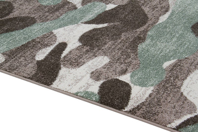 Tappeto Moderno Stile Camouflage - Grigio - Antiscivolo | Ideale per Camera da Letto e Cameretta - CarpetLiving