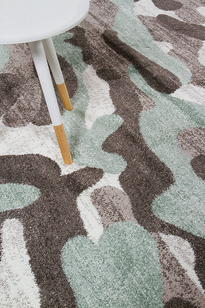 Tappeto Moderno Stile Camouflage - Grigio - Antiscivolo | Ideale per Camera da Letto e Cameretta - CarpetLiving