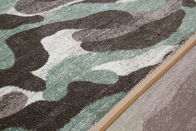 Tappeto Moderno Stile Camouflage - Grigio - Antiscivolo | Ideale per Camera da Letto e Cameretta - CarpetLiving