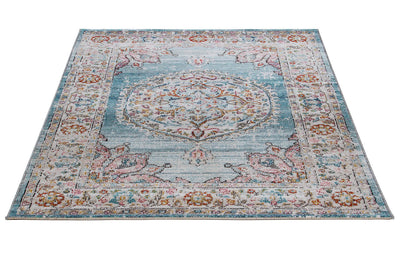 Tappeto da Esterno MAGGIO A - Indoor/Outdoor - Blu Chiaro | Ideale per Terrazze, Balconi, Patio, Verande - CarpetLiving