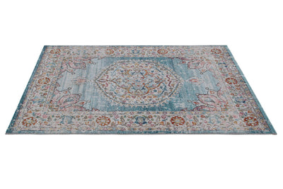 Tappeto da Esterno MAGGIO A - Indoor/Outdoor - Blu Chiaro | Ideale per Terrazze, Balconi, Patio, Verande - CarpetLiving