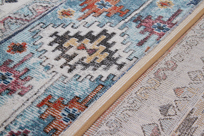 Tappeto da Esterno MAGGIO B - Indoor/Outdoor - Blu Chiaro | Ideale per Terrazze, Balconi, Patio, Verande - CarpetLiving