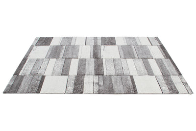 Tappeto Moderno Ray Geometrico - Grigio Bianco - Antiscivolo | Ideale per Soggiorno, Camera da Letto, Sala da Pranzo - CarpetLiving