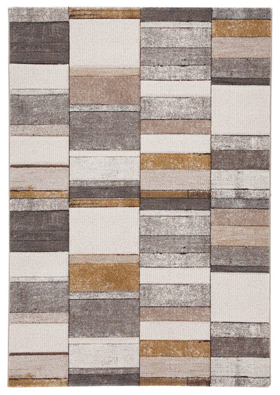 Tappeto Moderno Ray Geometrico - Grigio Beige - Antiscivolo | Ideale per Soggiorno, Camera da Letto, Sala da Pranzo - CarpetLiving