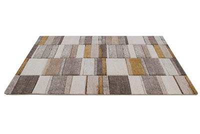Tappeto Moderno Ray Geometrico - Grigio Beige - Antiscivolo | Ideale per Soggiorno, Camera da Letto, Sala da Pranzo - CarpetLiving