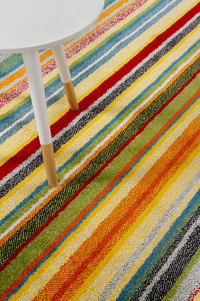 Tappeto GIOIA H - Multicolore Verde - Antiscivolo | Ideale per Soggiorno e Camera da Letto - CarpetLiving