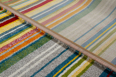 Tappeto GIOIA H - Multicolore Verde - Antiscivolo | Ideale per Soggiorno e Camera da Letto - CarpetLiving