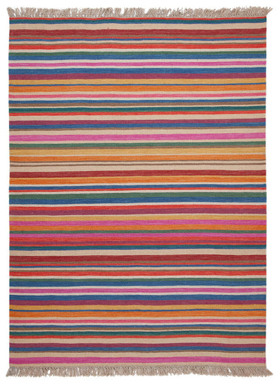 Tappeto Kilim Moderno Hippie in Lana Multicolore - Realizzato a Mano - CarpetLiving