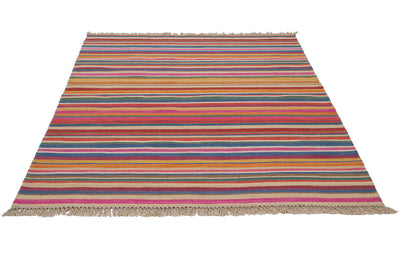 Tappeto Kilim Moderno Hippie in Lana Multicolore - Realizzato a Mano - CarpetLiving