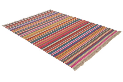 Tappeto Kilim Moderno Hippie in Lana Multicolore - Realizzato a Mano - CarpetLiving
