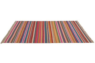 Tappeto Kilim Moderno Hippie in Lana Multicolore - Realizzato a Mano - CarpetLiving