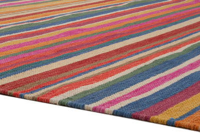 Tappeto Kilim Moderno Hippie in Lana Multicolore - Realizzato a Mano - CarpetLiving