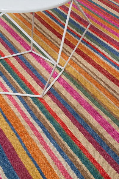Tappeto Kilim Moderno Hippie in Lana Multicolore - Realizzato a Mano - CarpetLiving
