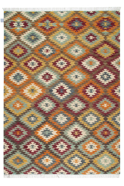 Tappeto Kilim in Lana - Fatto a Mano - KILIM SIVAS - Stile Etnico Tradizionale - Materiali Sostenibili - CarpetLiving