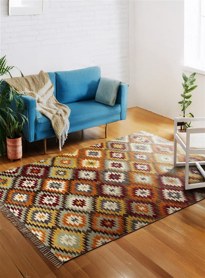Tappeto Kilim in Lana - Fatto a Mano - KILIM SIVAS - Stile Etnico Tradizionale - Materiali Sostenibili - CarpetLiving