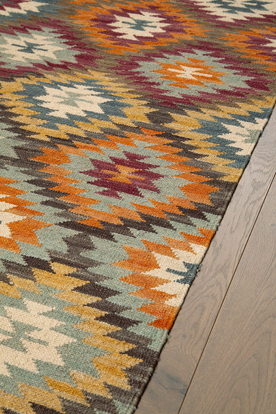 Tappeto Kilim in Lana - Fatto a Mano - KILIM SIVAS - Stile Etnico Tradizionale - Materiali Sostenibili - CarpetLiving